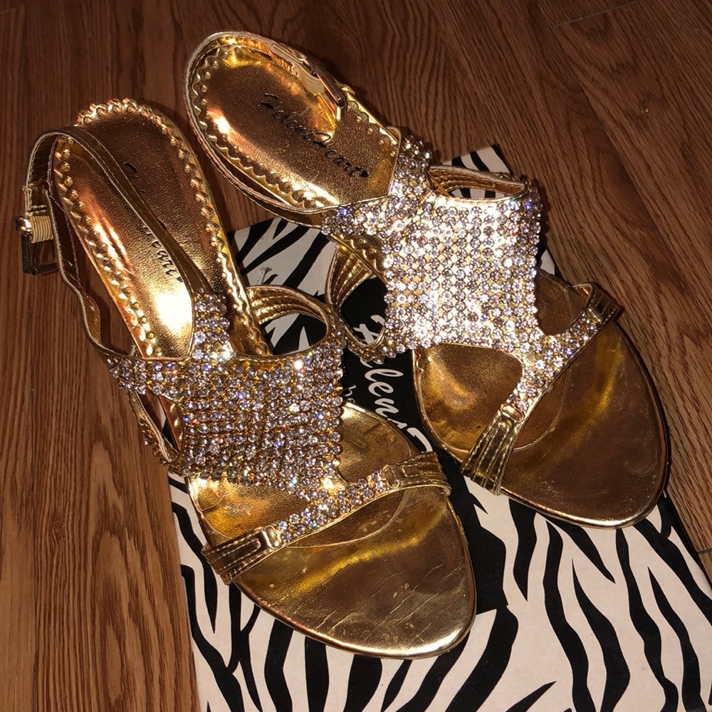 Gold formal heels